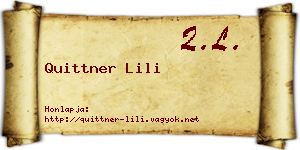 Quittner Lili névjegykártya
